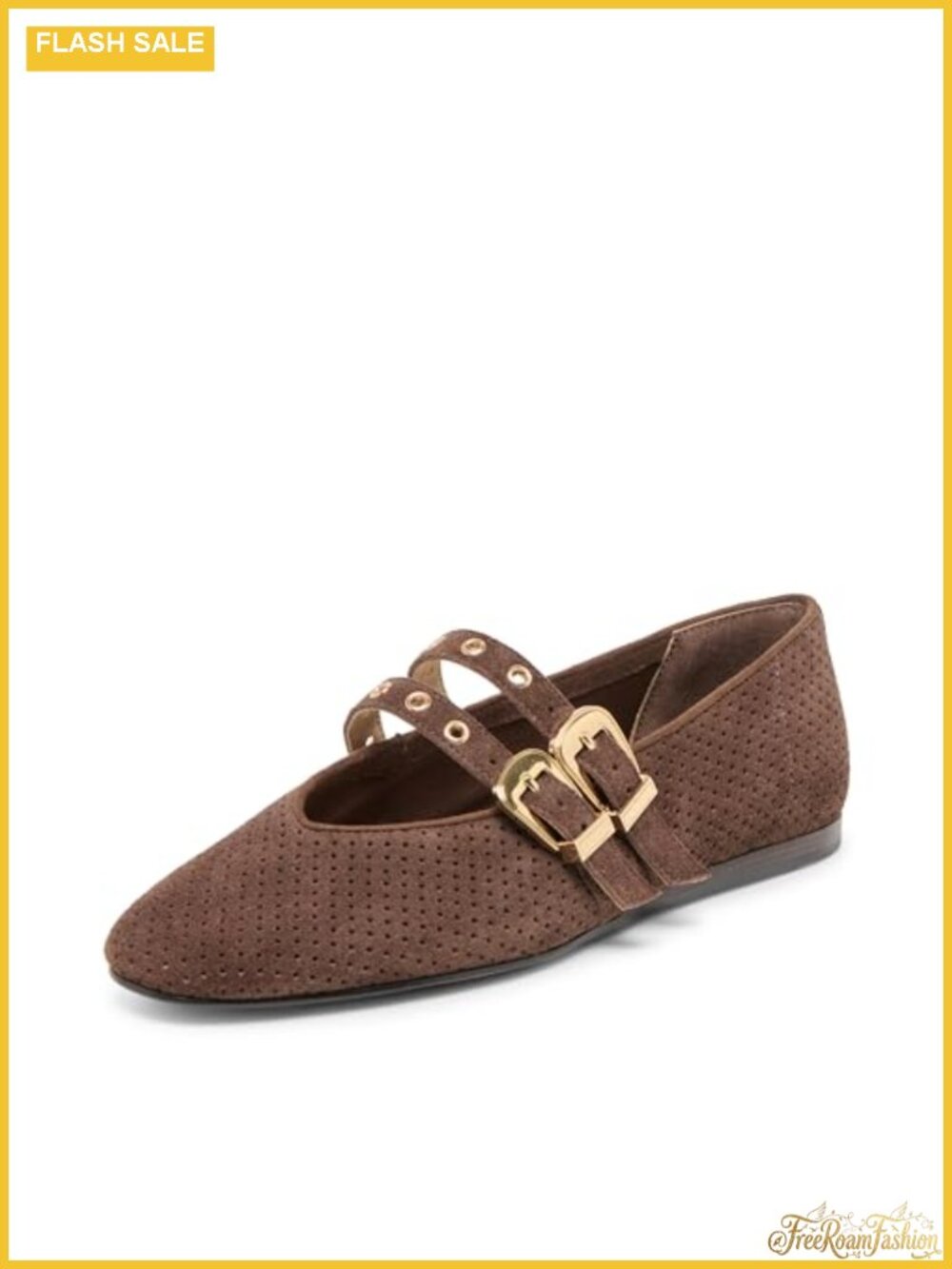 Women's Grommet Mary Jane Ballet Flats Sustainable Suede